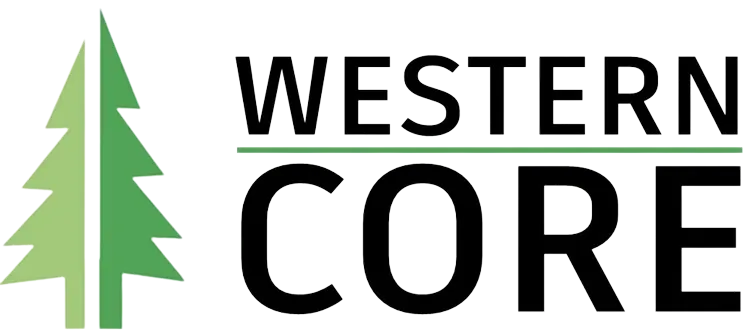 A black and white image of the word west coast.